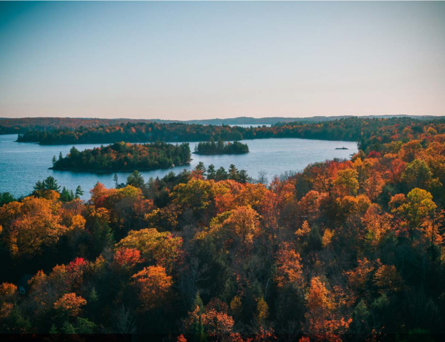 Aerial shot of a lake