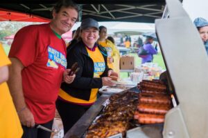 Barbeque tent at Rudy's run