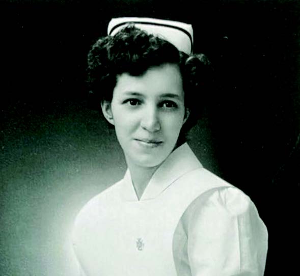 An older photo of Marie, featuring her nurse uniform
