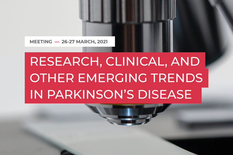 Promotional image from the Research, Clinical, and Other Emerging Trends in Parkinson's Disease virtual meeting