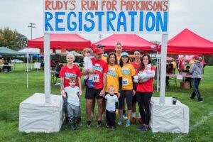 Rudy's run registration booth from the 2019 event